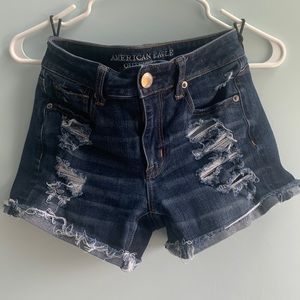 American Eagle Hi-Rise Shortie Jean Shorts